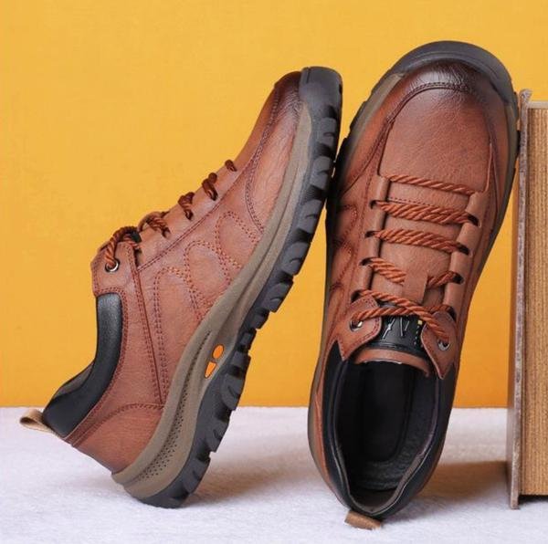 Scarpe casual da uomo cucite a mano in vera pelle