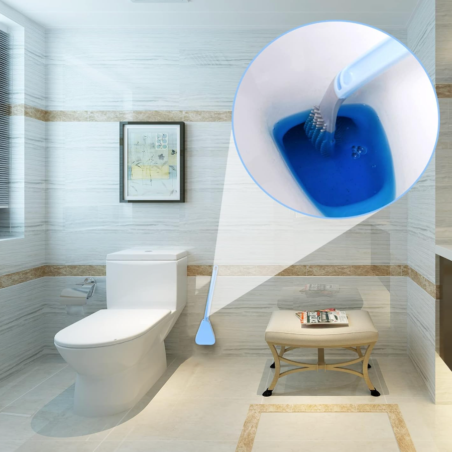 Spazzola per WC in silicone | Spazzola per toilette con supporto | Spazzola WC | Cleanova