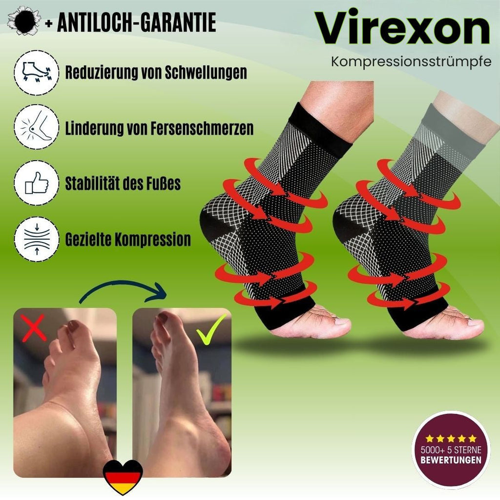 Calze compressive per piedi | Calze compressive | Calze di supporto | Virexon