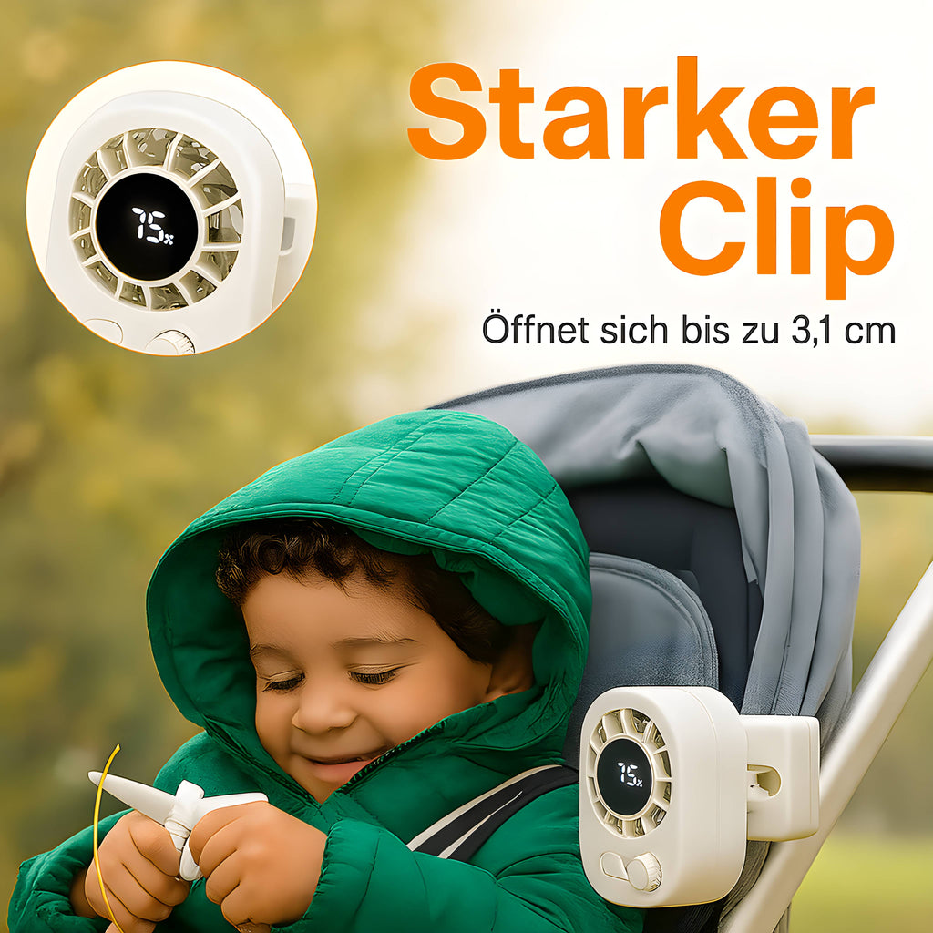 Mini Ventilatore Clip con Batteria | Ventilatore Piccolo e Silenzioso | CoolBuddy