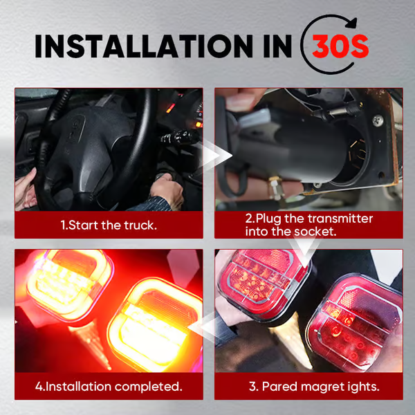 LuxLumen Set di Lampade per Rimorchi | Illuminazione elegante per una visibilità e sicurezza ottimali