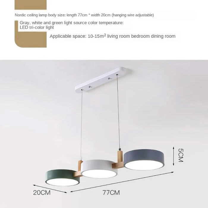 Lampada da soffitto Nordic Flush con più teste per cucine e sale da pranzo