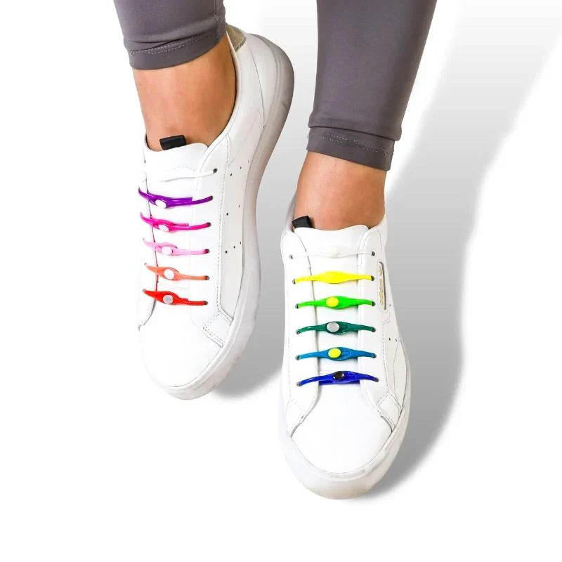 FitLock™ | Lacci elastici senza nodi | 6+6 GRATIS | Per tutte le taglie di scarpe | Sistema di chiusura rapida per vita quotidiana e sport