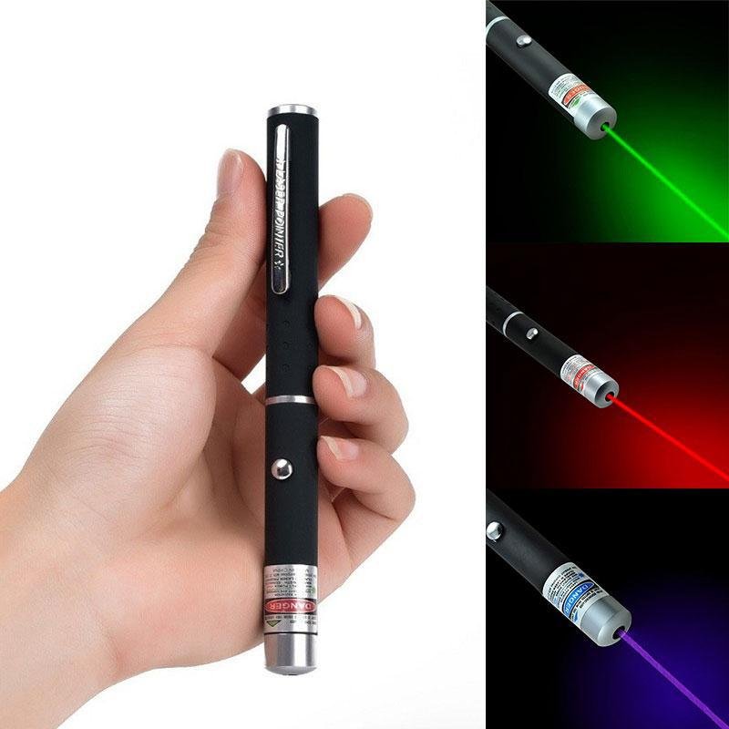 Laserpointer Laserlichtstift Laservisier 5 MW Laserpointer ad alta potenza Verde Blu Rosso Misuratore Laser Militare 405 Nm 530 Nm 650 Nm Lazer