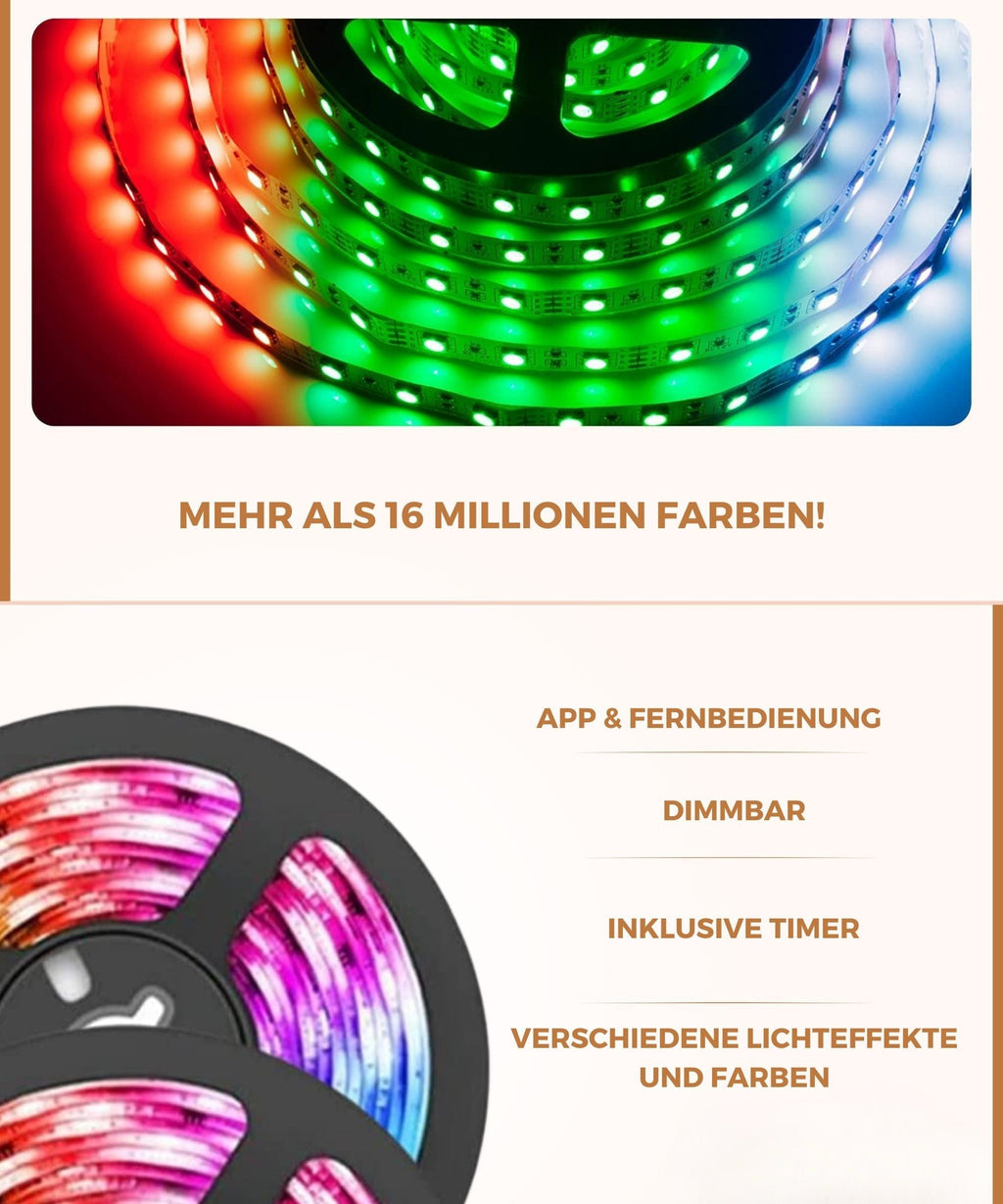 Striscia LED 15 Metri | Striscia LED con App e Telecomando | Illuminazione LED | StreifLux