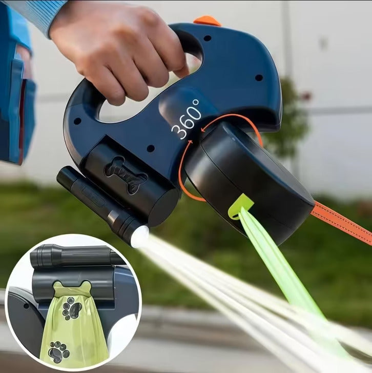 Guinzaglio doppio per cani con porta sacchetti e luce LED | LeinenMeister