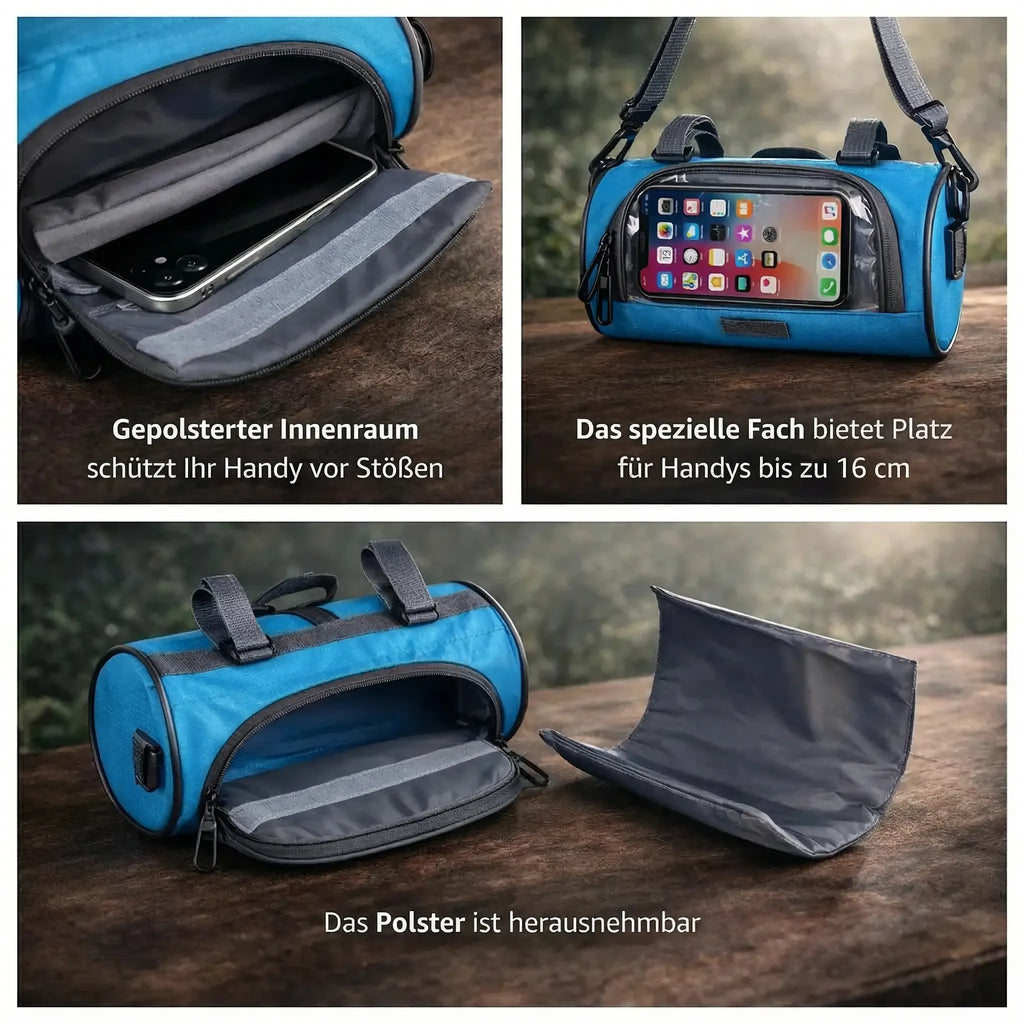 Borsa da manubrio per bicicletta | Borsa impermeabile con touchscreen | Tourix