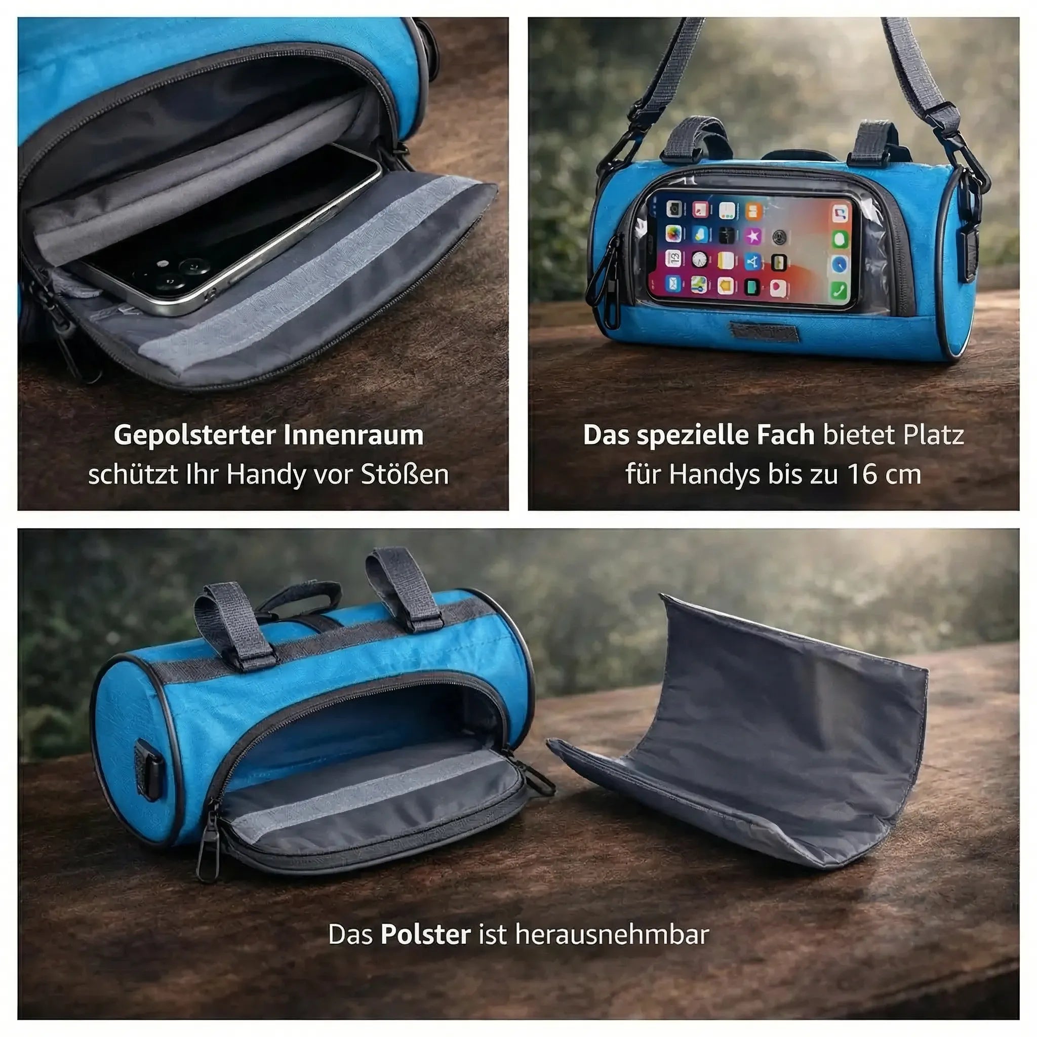 Borsa da manubrio per bicicletta | Borsa impermeabile con touchscreen | Tourix