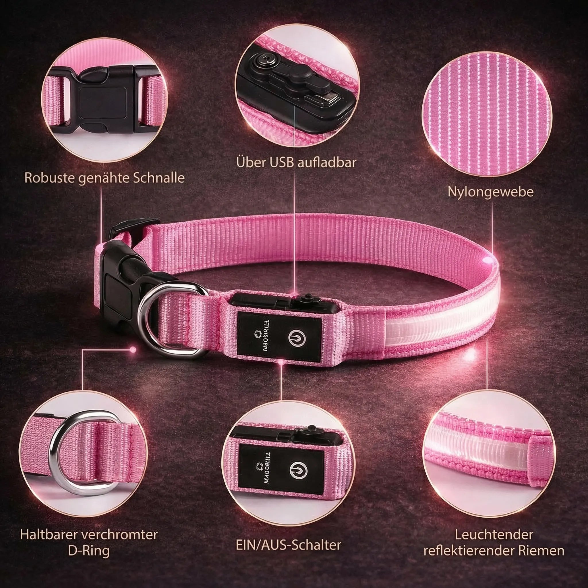 Collare luminoso per cani | Collare LED per cani | GlowHund