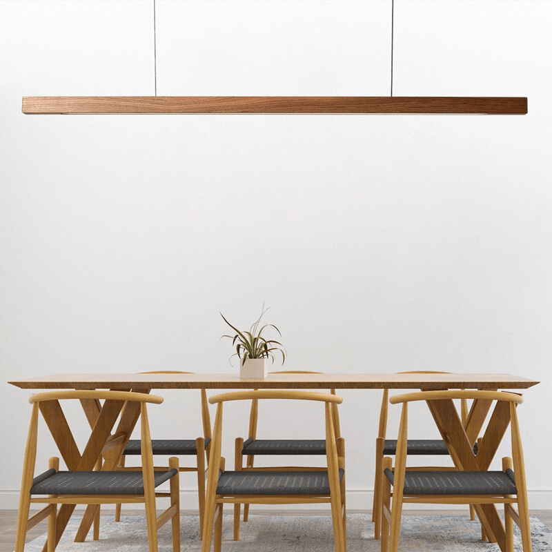 Lampada a sospensione LED in legno regolabile SolaraWood per sale da pranzo