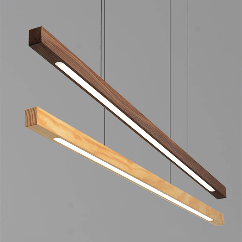 Lampada a sospensione LED in legno regolabile SolaraWood per sale da pranzo
