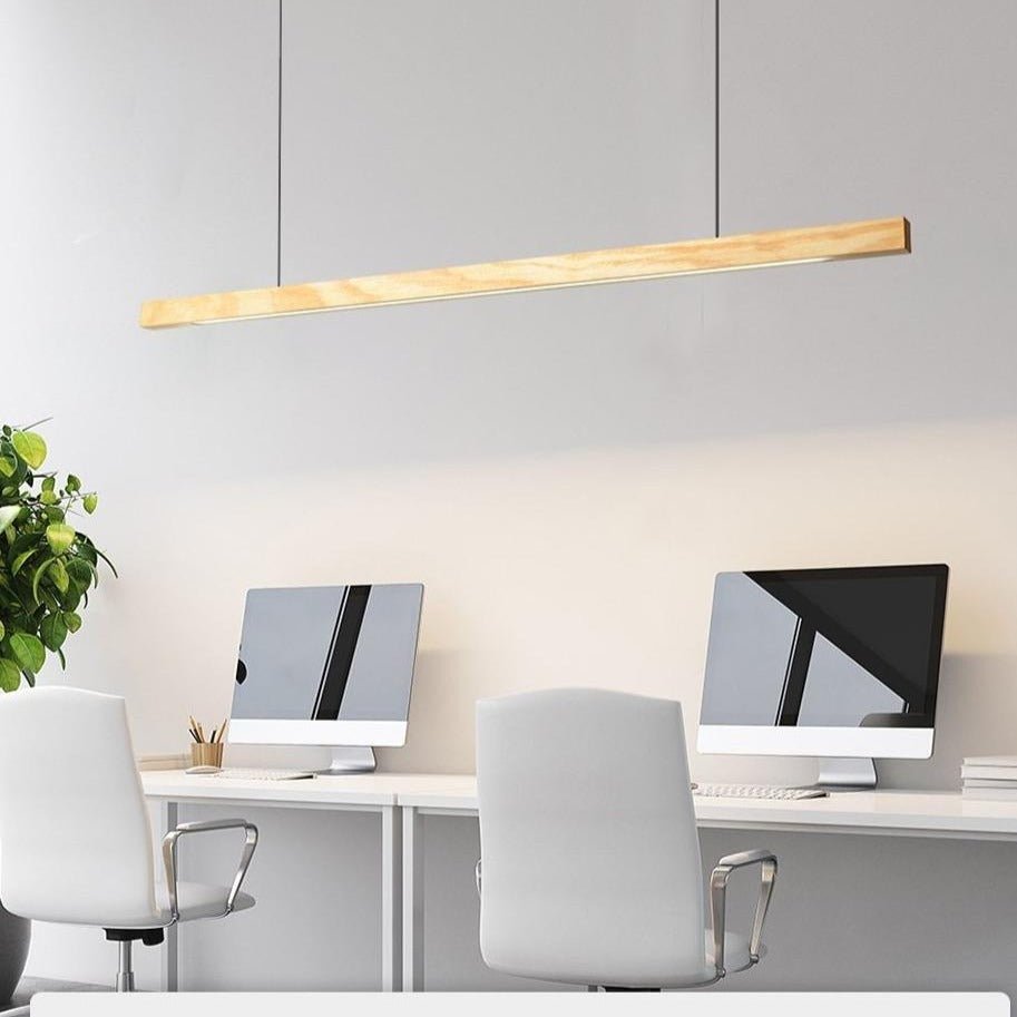 Lampada a sospensione LED in legno regolabile SolaraWood per sale da pranzo