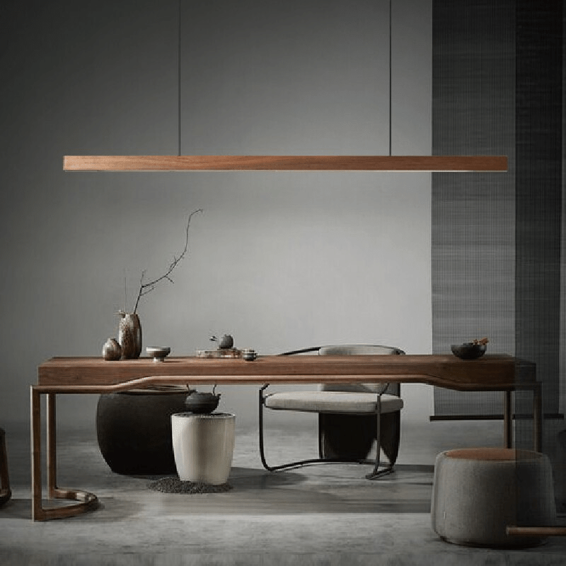 Lampada a sospensione LED in legno regolabile SolaraWood per sale da pranzo