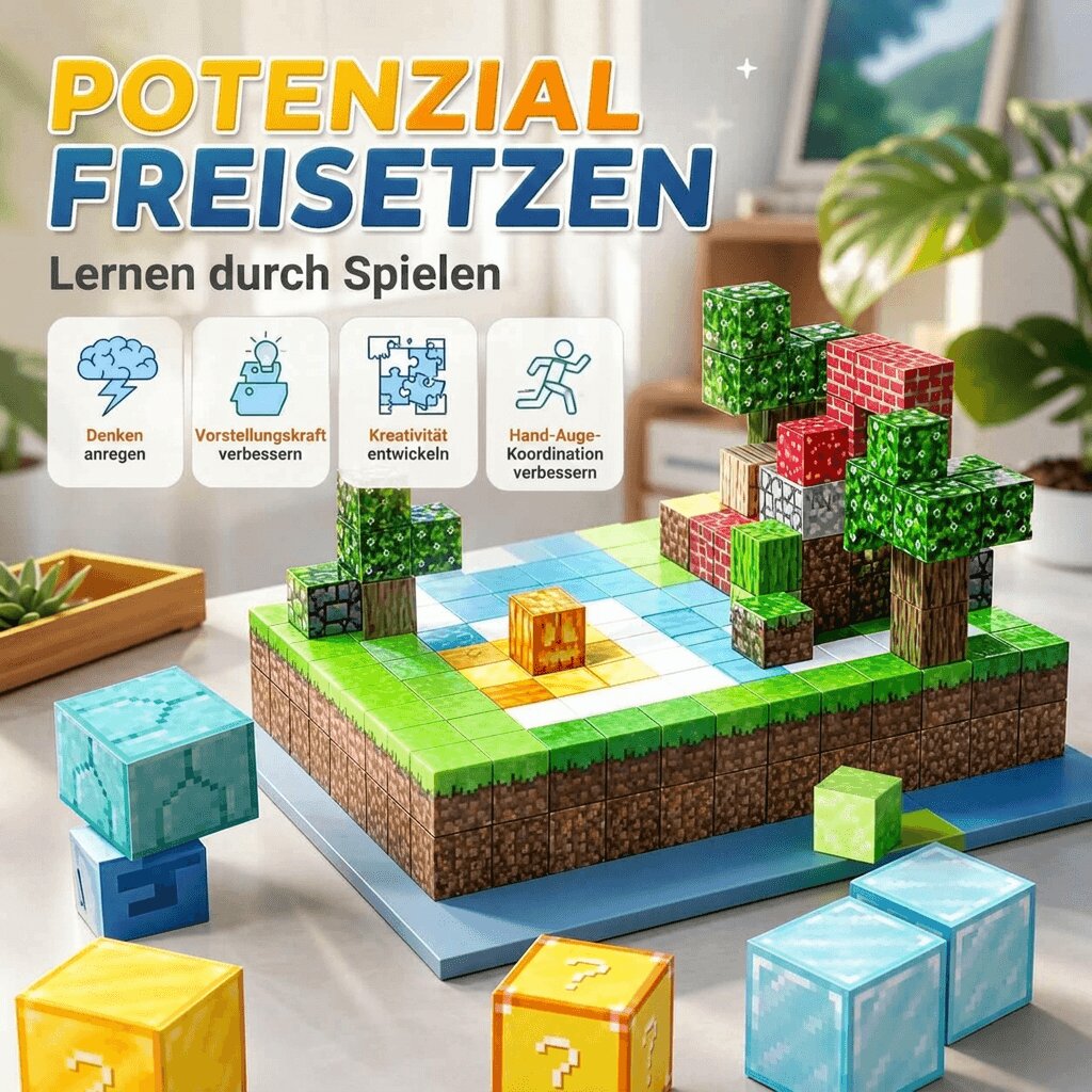 Set di mattoncini magnetici per bambini | Giocattolo di costruzione magnetico 205 pezzi | Magnetreich