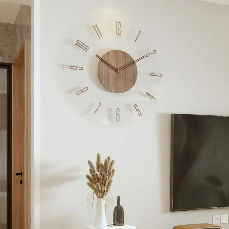 Orologio da parete moderno in legno – Design minimalista ed elegante per il soggiorno