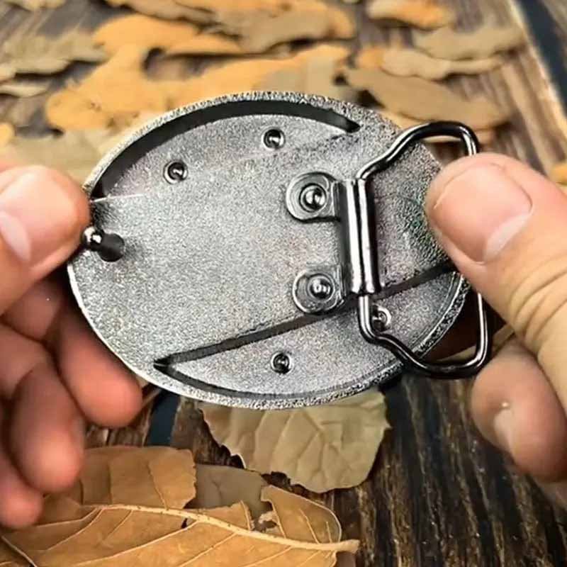 Brehn | Fibbia per Cintura Ovale in Metallo Cowboys