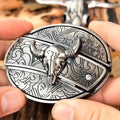 Brehn | Fibbia per Cintura Ovale in Metallo Cowboys