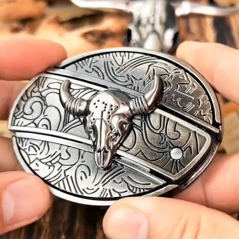 Brehn | Fibbia per Cintura Ovale in Metallo Cowboys