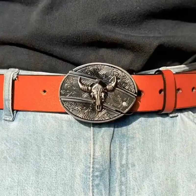 Brehn | Fibbia per Cintura Ovale in Metallo Cowboys