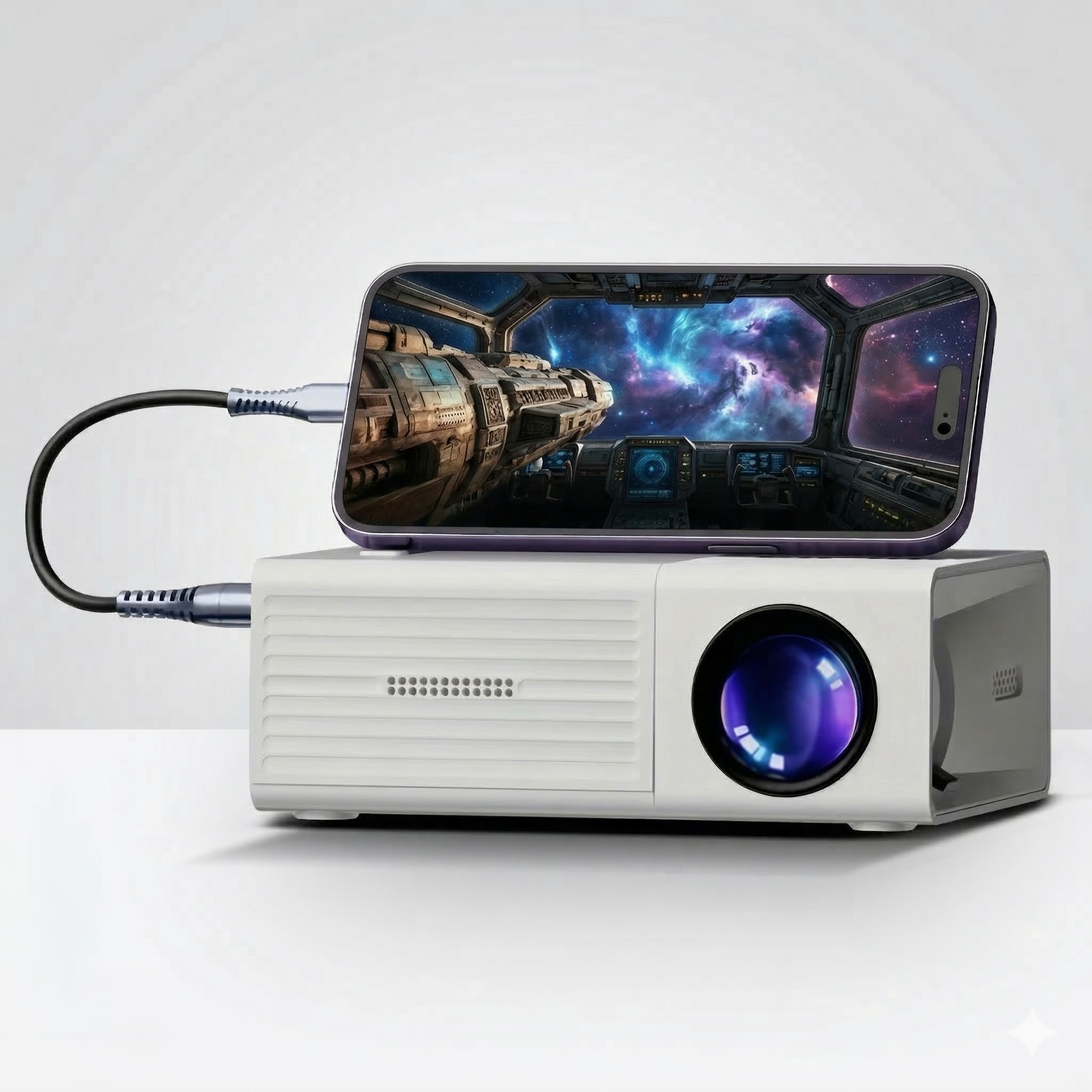 Mini Proiettore Portatile HD Videoproiettore Home Cinema
