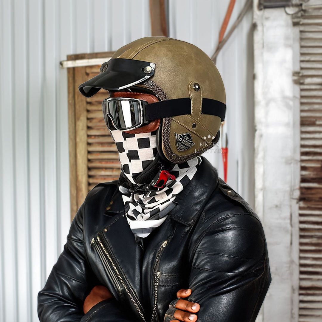 Casco MotoJet Vintage Chopper Con Certificazione DOT E ECE