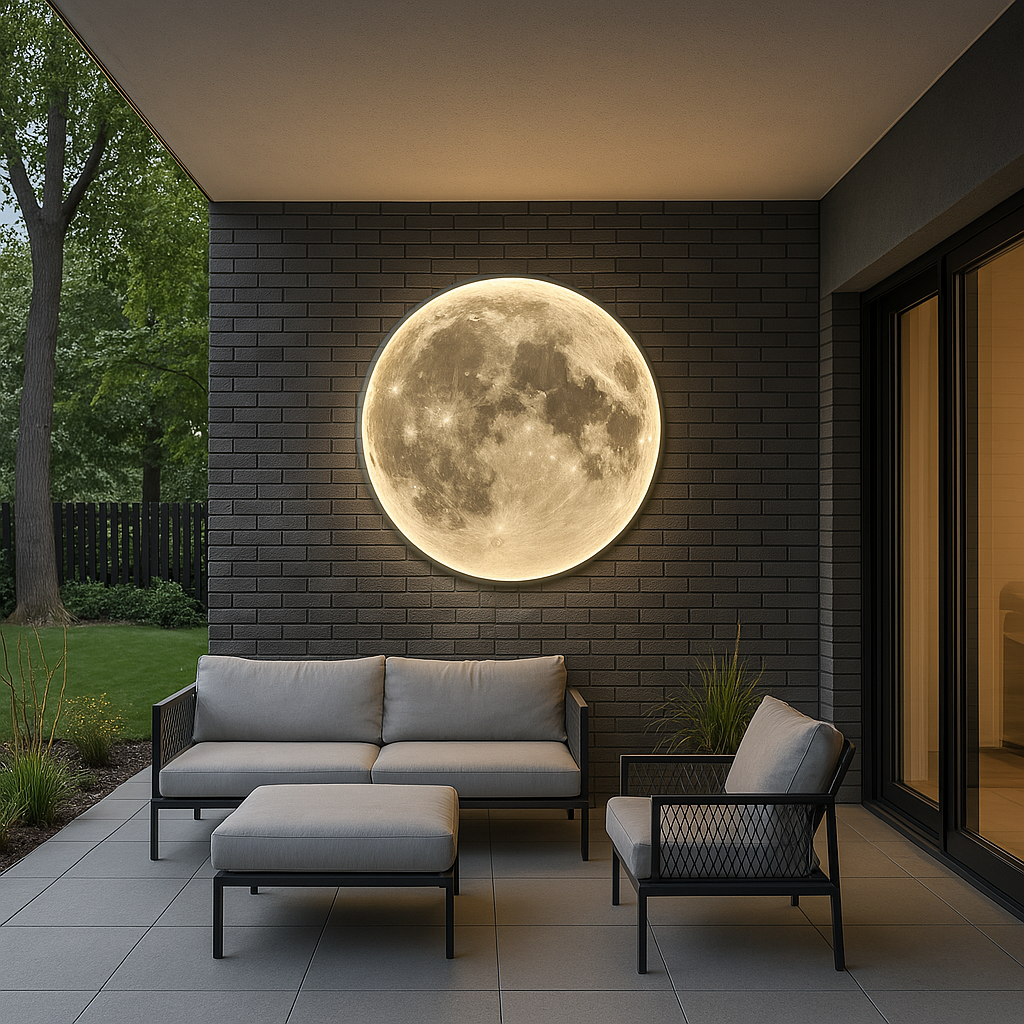 Lunara Moon Wall Light Mostra Dettagli Realistici dei Crateri e una Dolce Luce LED