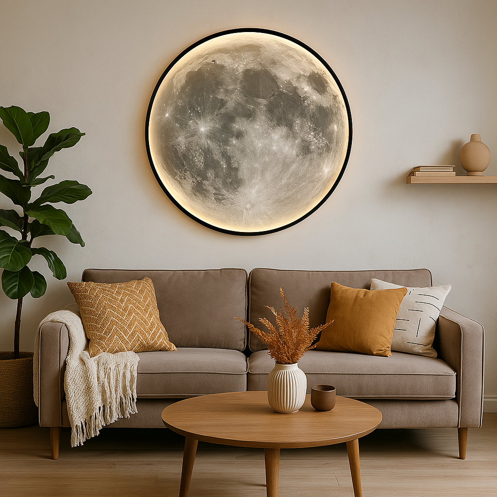Lunara Moon Wall Light Mostra Dettagli Realistici dei Crateri e una Dolce Luce LED