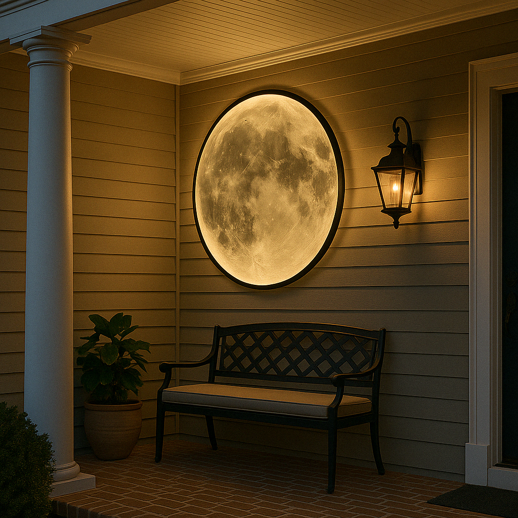 Lunara Moon Wall Light Mostra Dettagli Realistici dei Crateri e una Dolce Luce LED