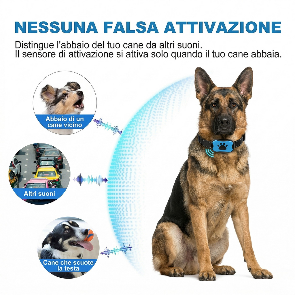 Collare Antibark Cane Senza Shock Vibrazione Ultrasoni