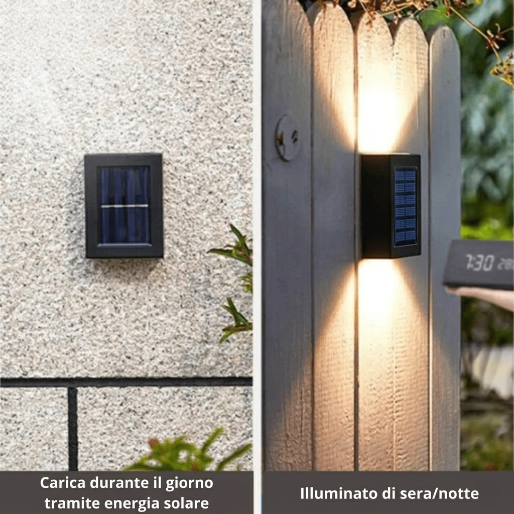 Lampade Solari da Giardino Wireless LED Luci da Parete Esterno con Sensore di Movimento Impermeabili