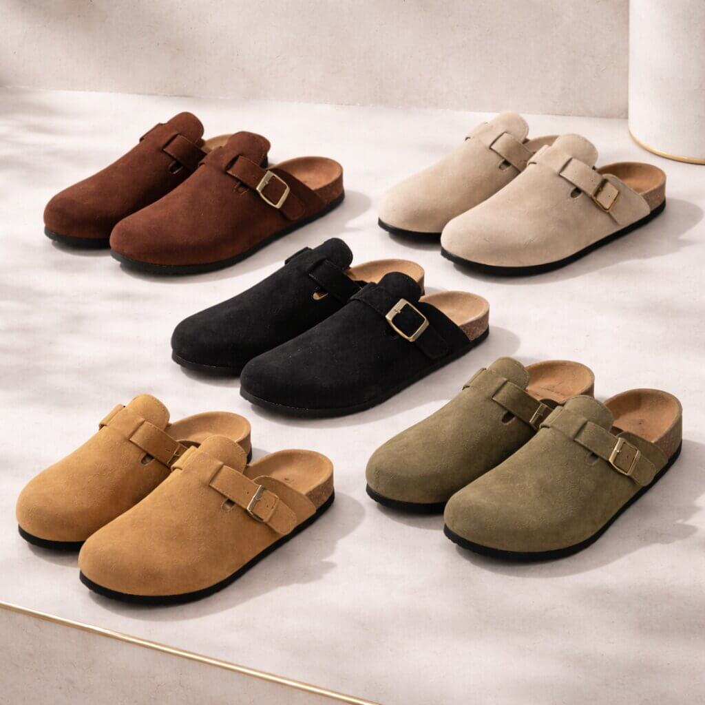 Scarpe da casa ortopediche per donne e uomini | Clogs in camoscio | Pantofole | Suedara