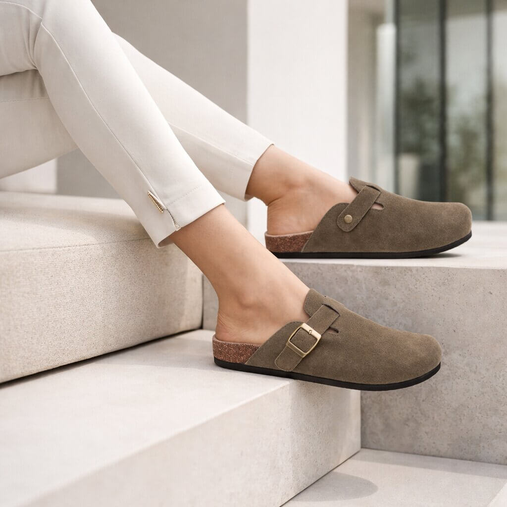 Scarpe da casa ortopediche per donne e uomini | Clogs in camoscio | Pantofole | Suedara