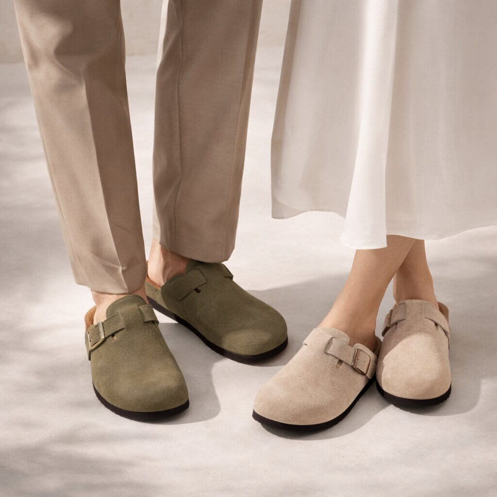 Scarpe da casa ortopediche per donne e uomini | Clogs in camoscio | Pantofole | Suedara