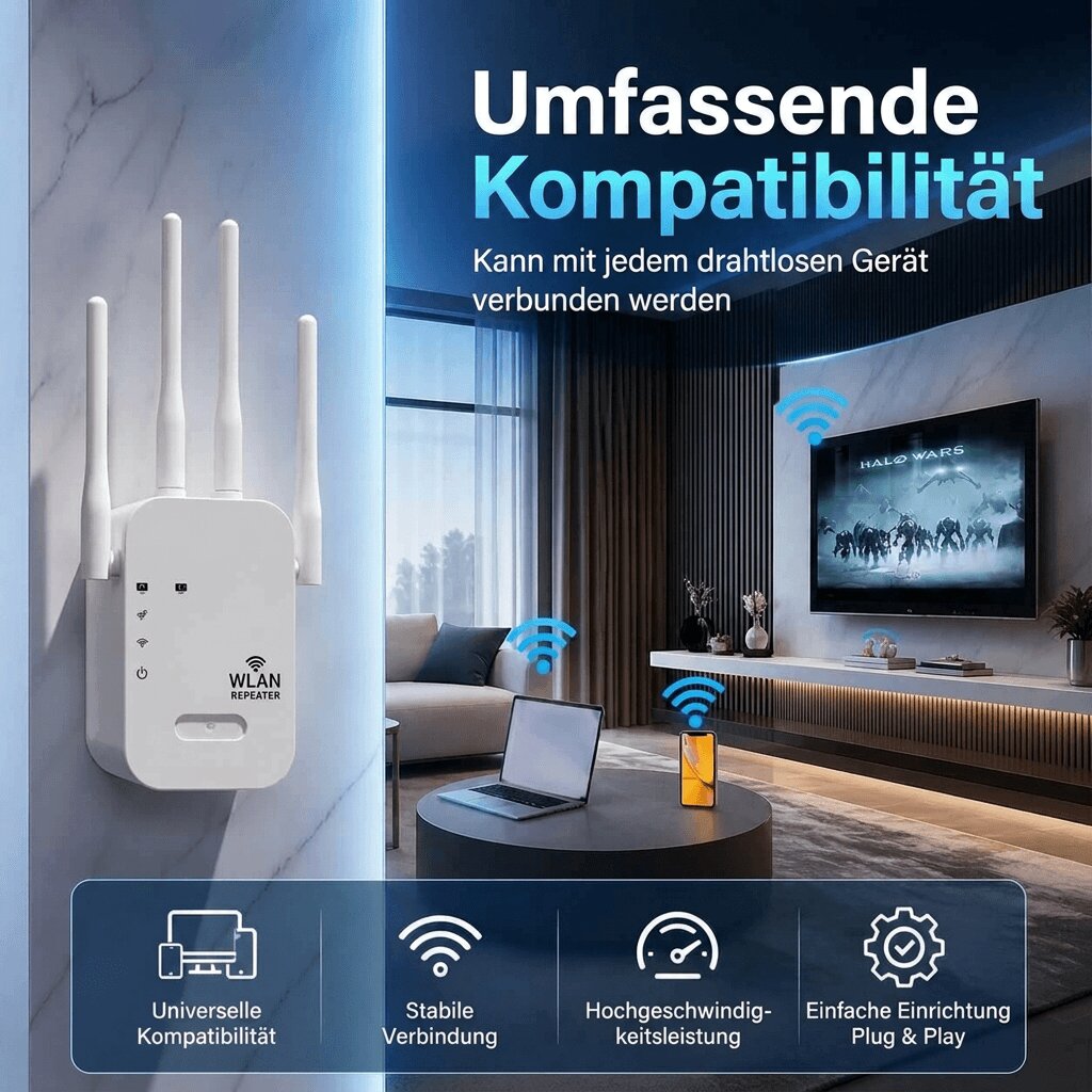 Amplificatore WLAN per esterni e interni | Ripetitore WLAN Dual Band | Funkhafen