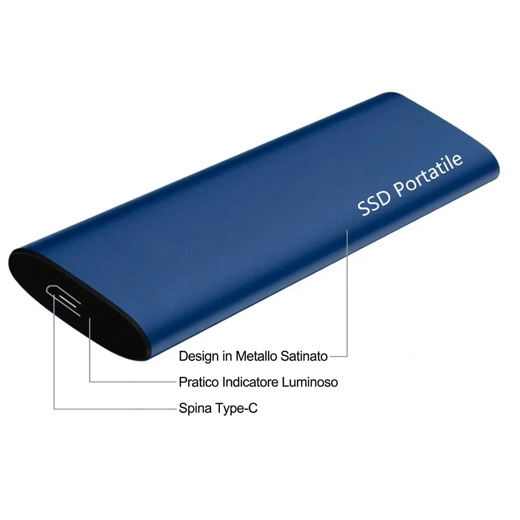 SSD Esterno 4TB Portatile USB C Alta Velocità