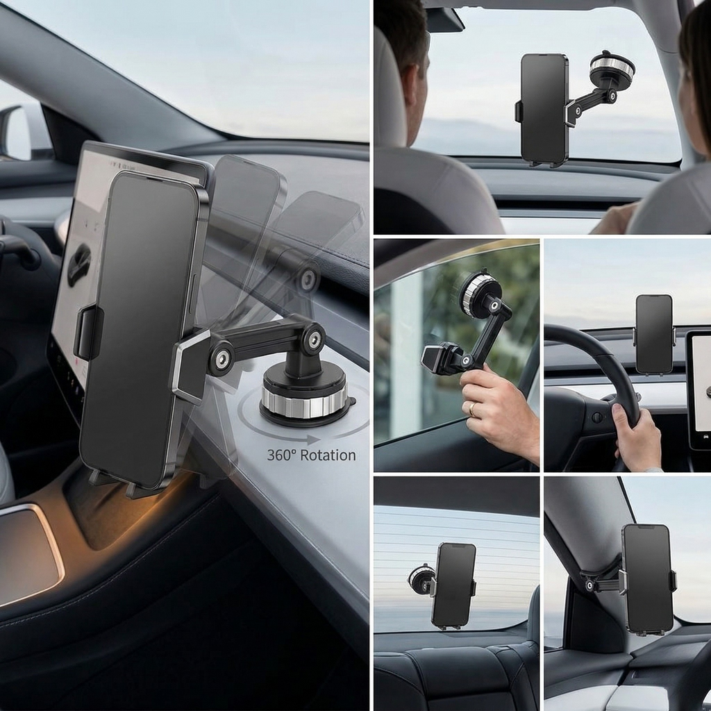 Supporto Auto Smartphone Ventosa 360° Supporto Cellulare Auto