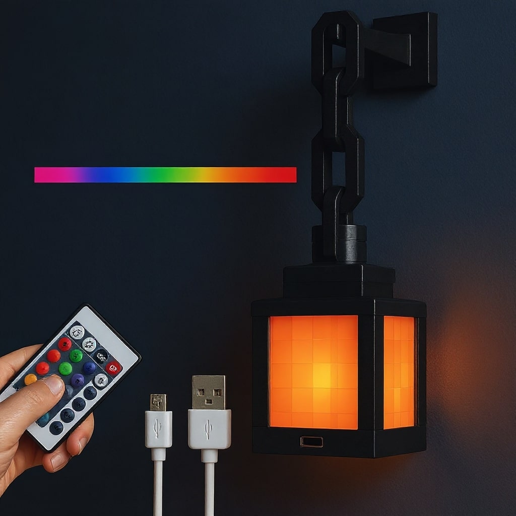 Minecraft Lampada | Lampada da Tavolo Senza Fili | Lampada da Comodino | Applique Interno | PixelLuce