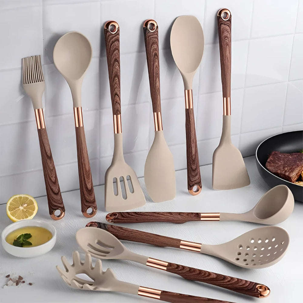 Set di Utensili da Cucina Premium | Set di Utensili da Cucina in Silicone | Utensili da Cucina 10 Pezzi | Culinora