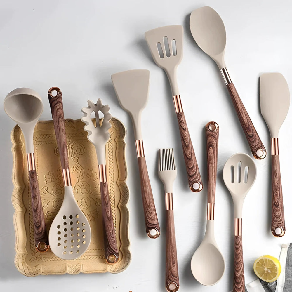 Set di Utensili da Cucina Premium | Set di Utensili da Cucina in Silicone | Utensili da Cucina 10 Pezzi | Culinora