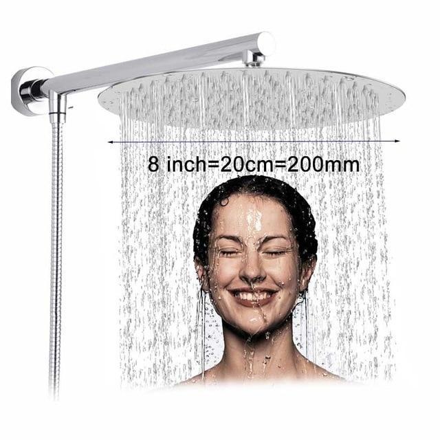 Doccia a pioggia montata a parete - Ultra Sottile - Design Elegante - Acciaio Inossidabile