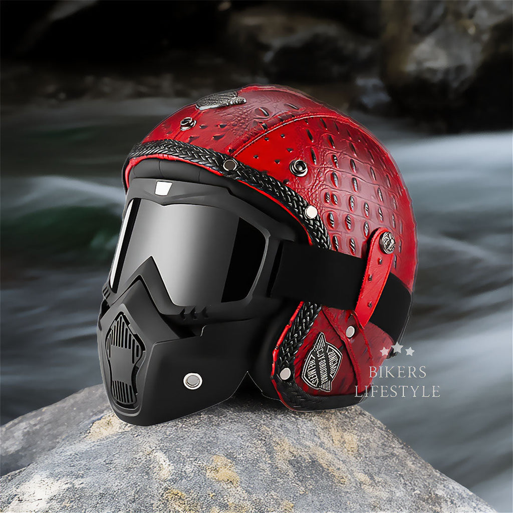 Casco MotoJet Vintage Chopper Con Certificazione DOT E ECE