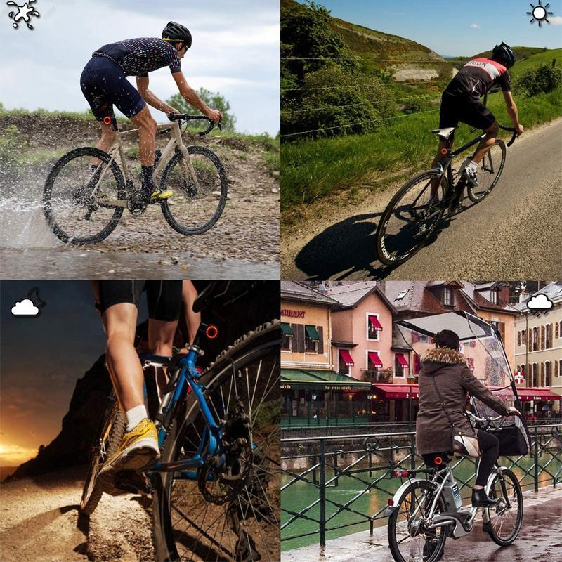 Faro posteriore e luce freno per bicicletta e bici da corsa con 6 modalità e batteria | Lumirad