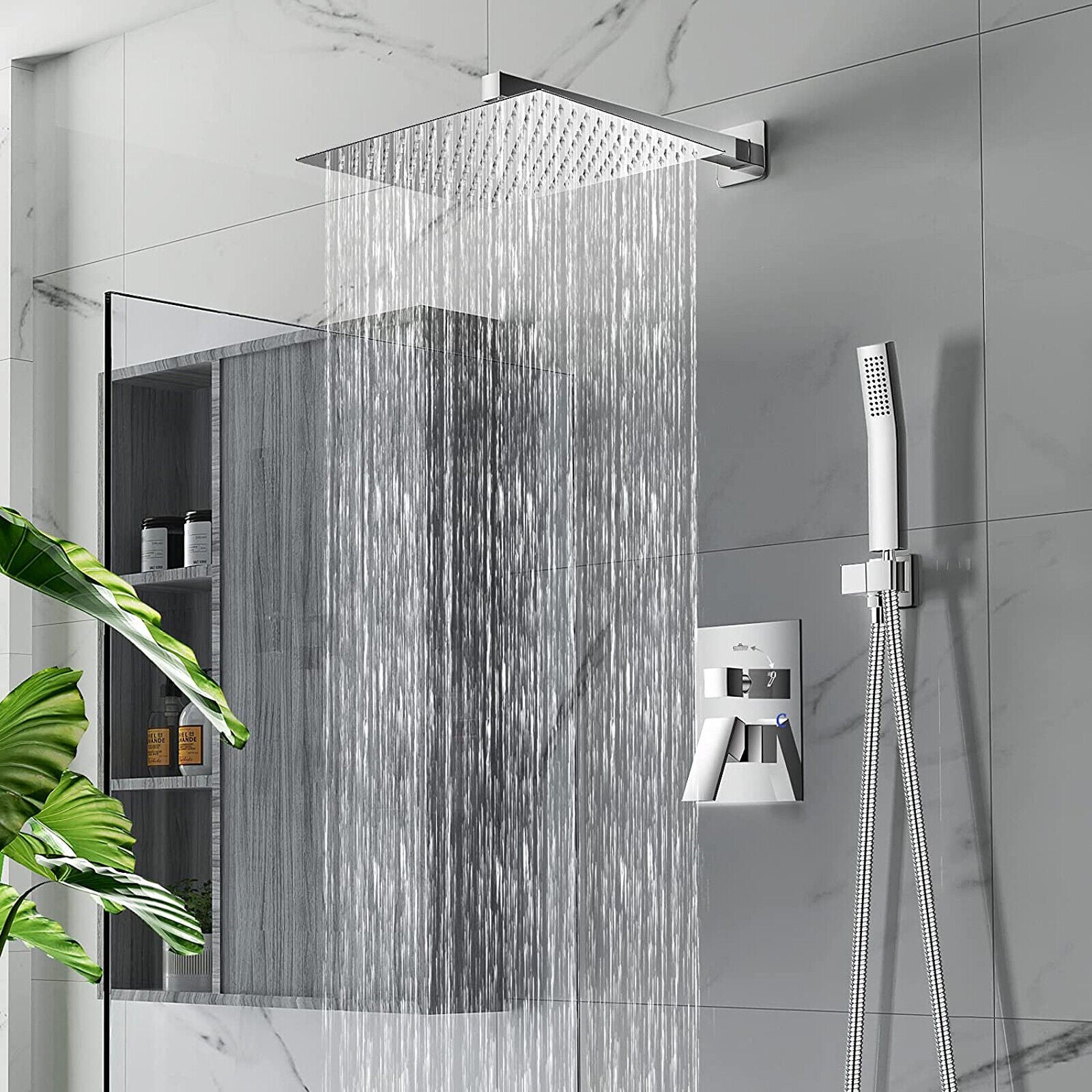Doccia a pioggia montata a parete - Ultra Sottile - Design Elegante - Acciaio Inossidabile