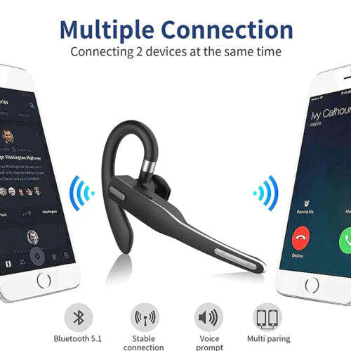 Brehn | Auricolare Trucker Dual Mic Wireless Bluetooth 5.1 con Cancellazione del Rumore