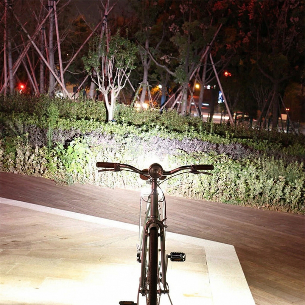 Luce Bicicletta LED Anteriore Fascio 180° USB Ricaricabile con Indicatore Batteria