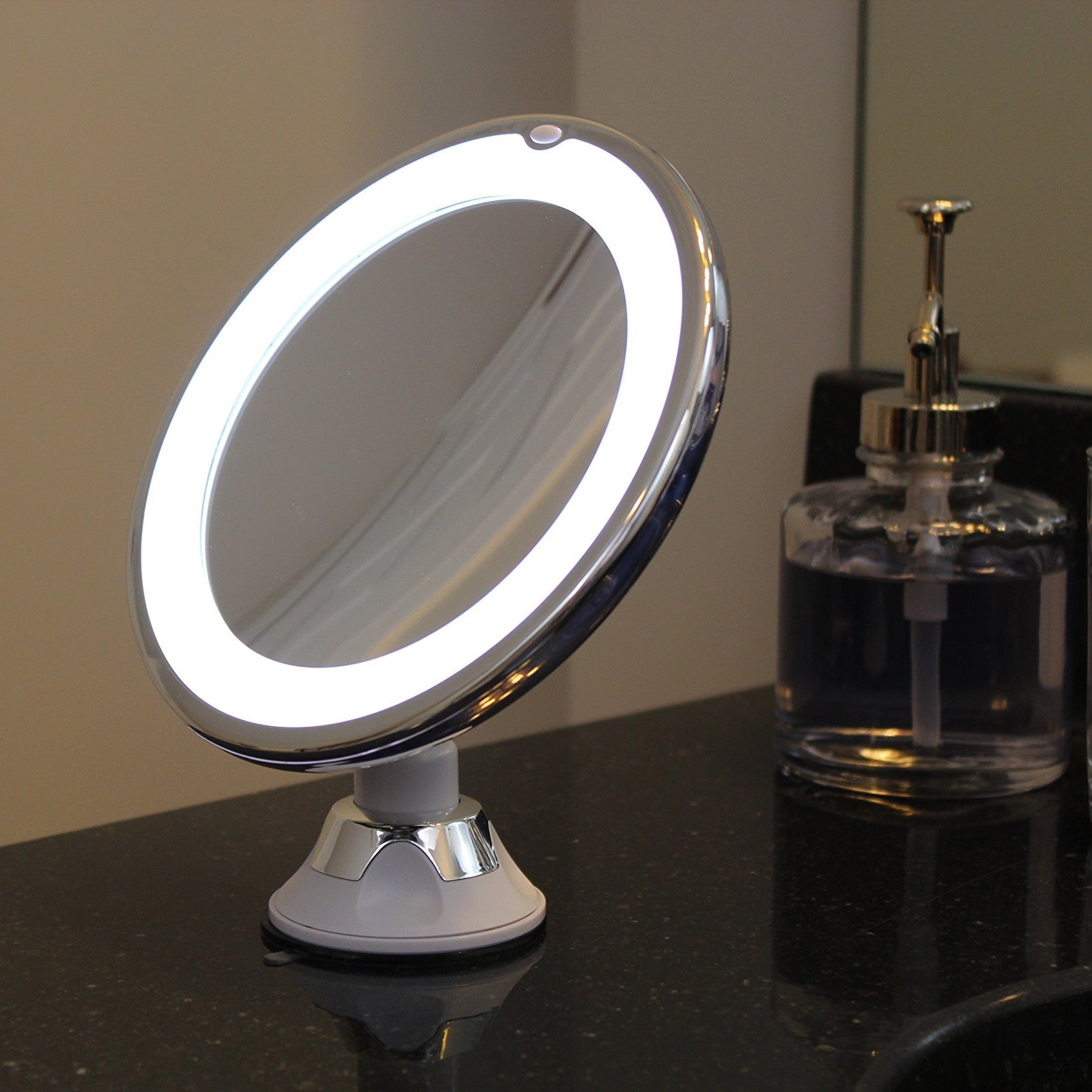 Specchio per trucco con luce e ingrandimento 10x | Specchio LED illuminato rotondo | Kosmetix
