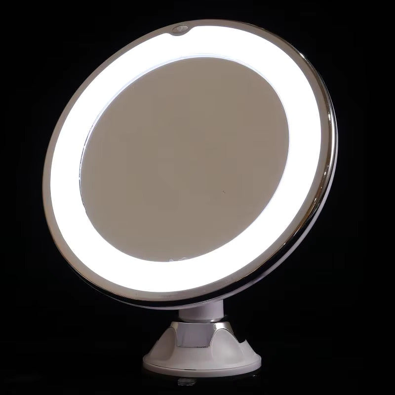 Specchio per trucco con luce e ingrandimento 10x | Specchio LED illuminato rotondo | Kosmetix