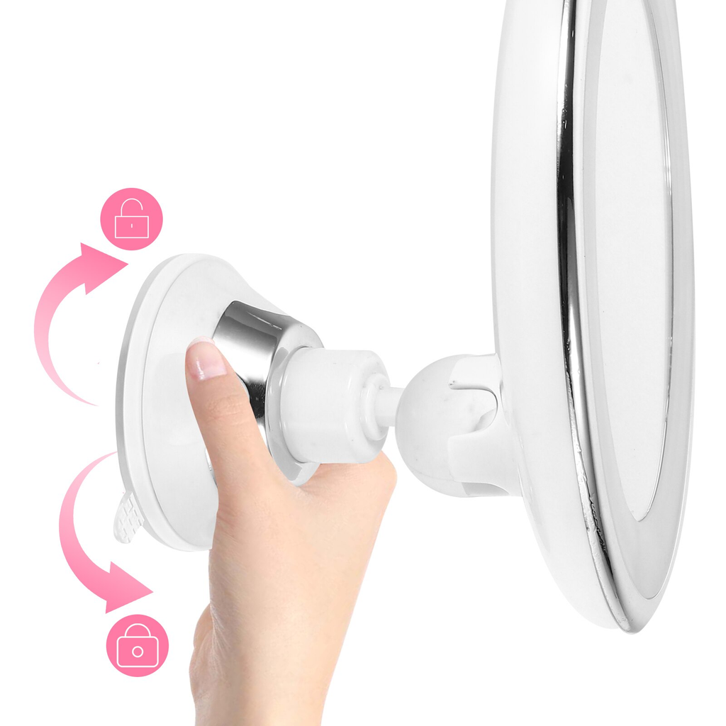 Specchio per trucco con luce e ingrandimento 10x | Specchio LED illuminato rotondo | Kosmetix