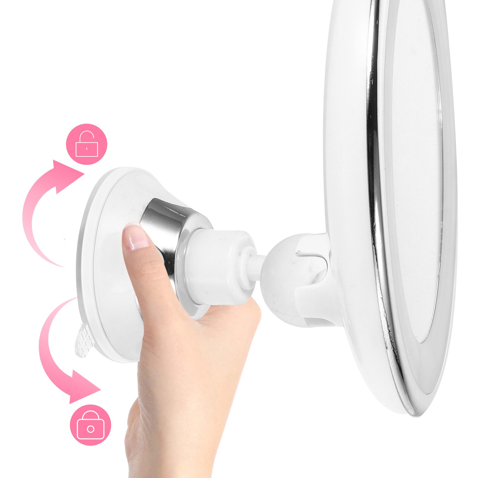Specchio per trucco con luce e ingrandimento 10x | Specchio LED illuminato rotondo | Kosmetix