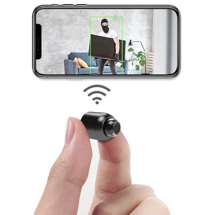 Brehn | Super piccola telecamera di sorveglianza WiFi con visione notturna, telecamera di sicurezza IP